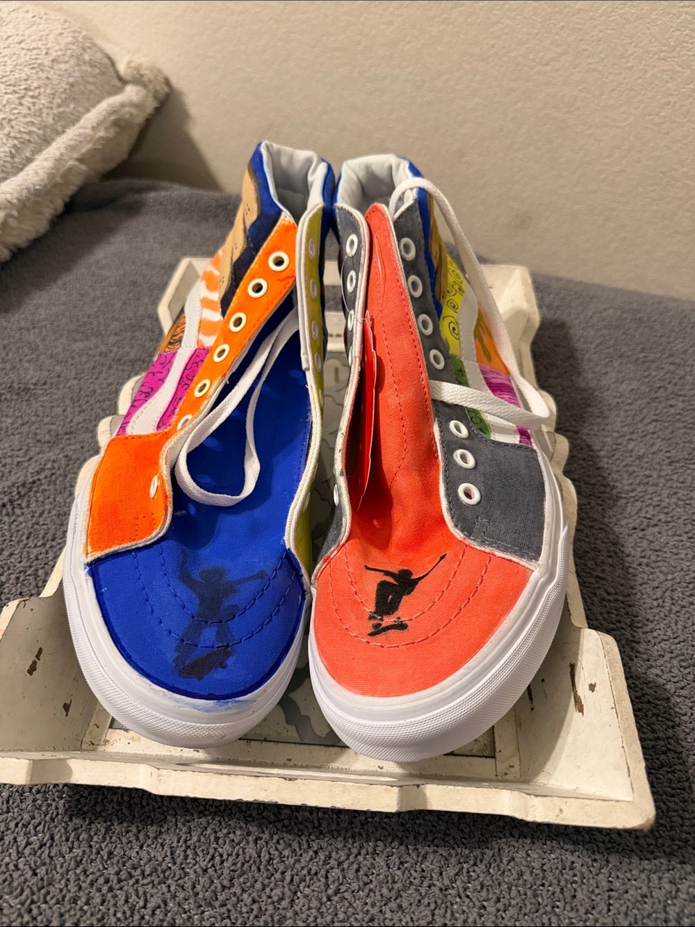 Vans Multicolor Skate Sneakers - Blue & Orange M9 / W10.5 New